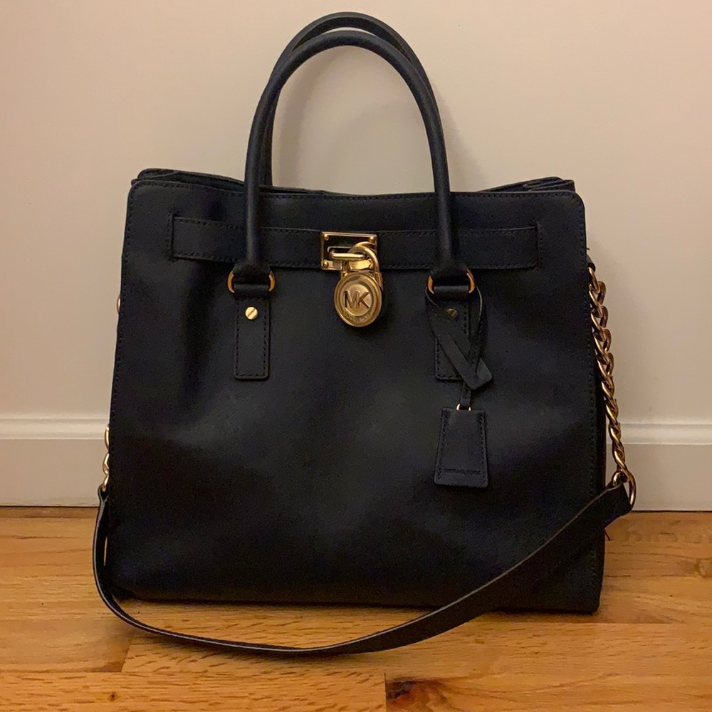 Michael Kors Navy Blue Tote Bag with Handles
